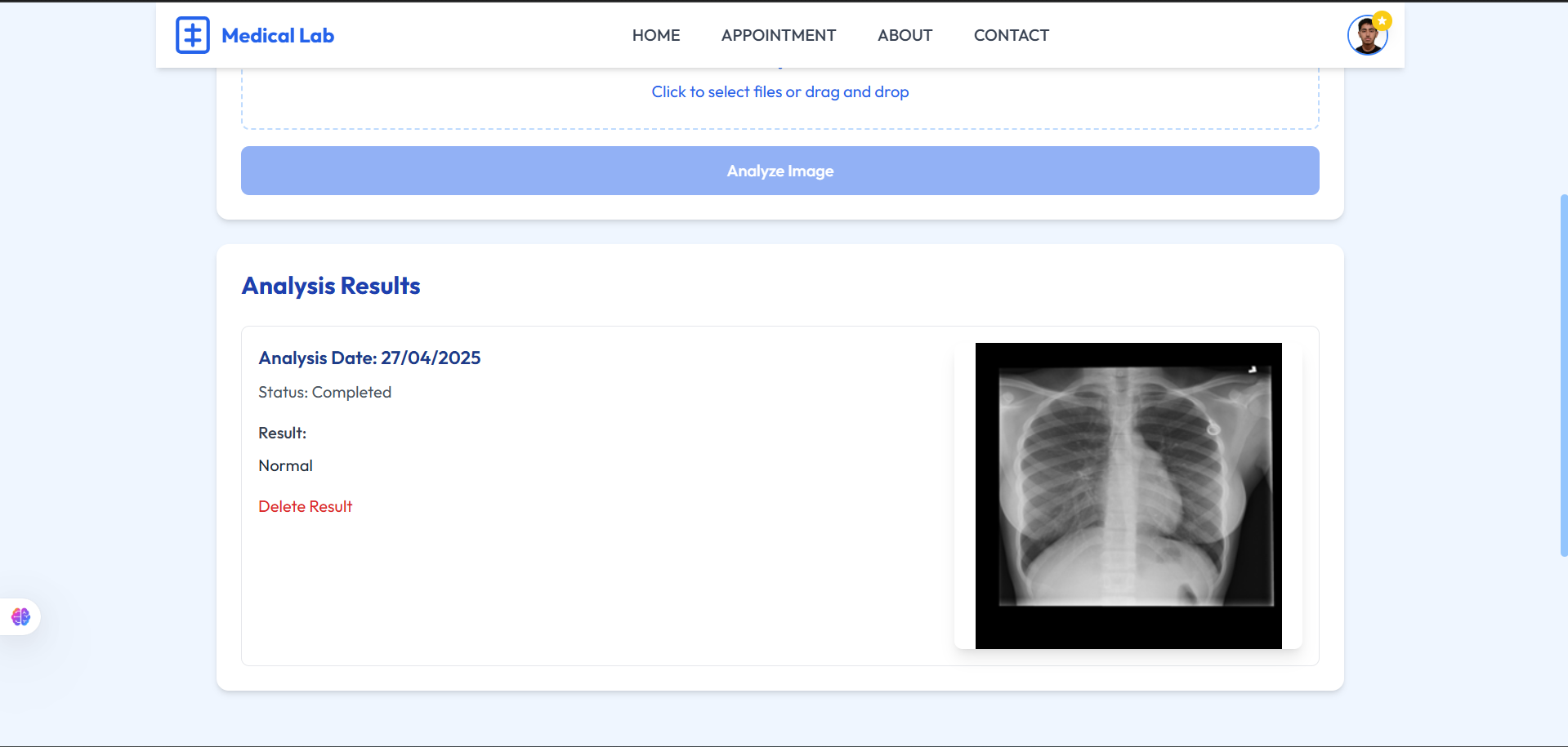AI Medical Lab Website screenshot 2
